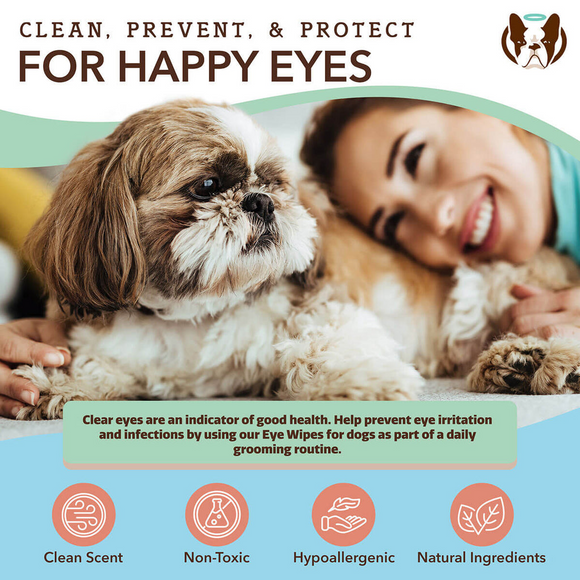 Natural Dog Company Eye Wipes for Dogs (90 wipes)
