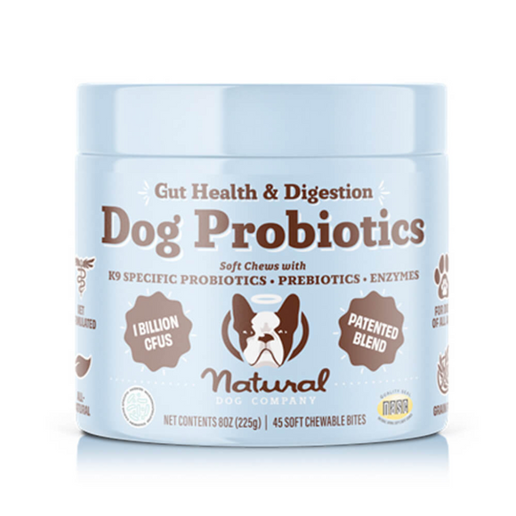 Natural Dog Company Gut Health & Digestion Dog Probiotics (45 Soft Chews)