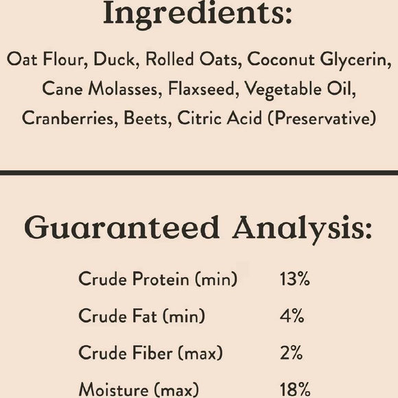 Bocce's Bakery Basics Duck Soft & Chewy Treats  (6 oz)