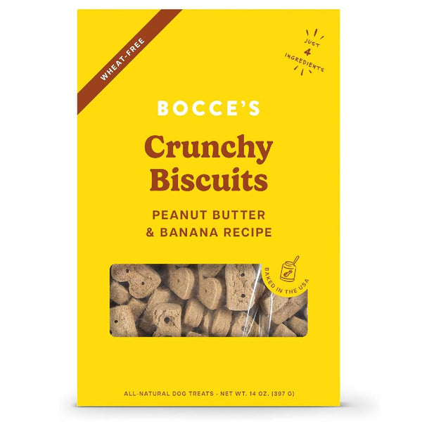 Bocce's Bakery Basics Peanut Butter & Banana Crunchy Biscuits For Dogs (6 oz)
