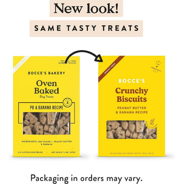 Bocce's Bakery Basics Peanut Butter & Banana Crunchy Biscuits For Dogs (6 oz)