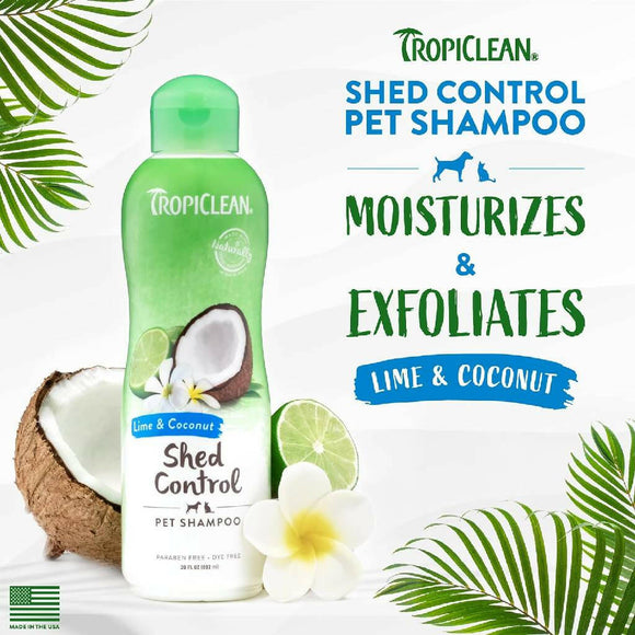 Tropiclean Lime And Coconut Shampoo Deshedding Shampoo for Pets (20 oz)