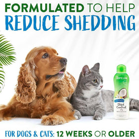 Tropiclean Lime And Coconut Shampoo Deshedding Shampoo for Pets (20 oz)