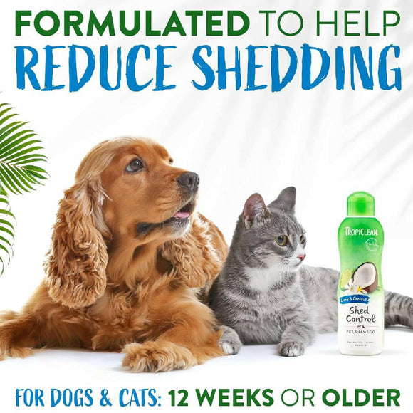 Tropiclean Lime And Coconut Shampoo Deshedding Shampoo for Pets (20 oz)