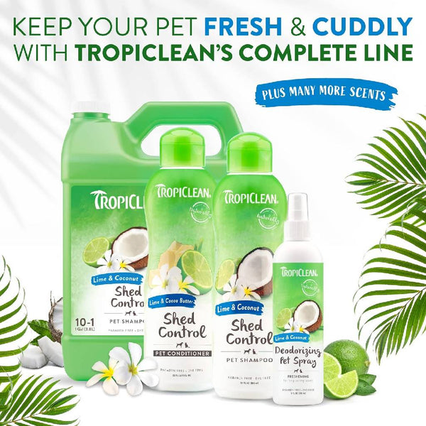 Tropiclean Lime And Coconut Shampoo Deshedding Shampoo for Pets (20 oz)