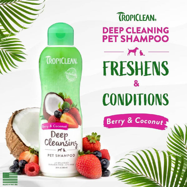 Tropiclean Coconut & Berry Deep Cleansing Shampoo For Pets (20 oz)