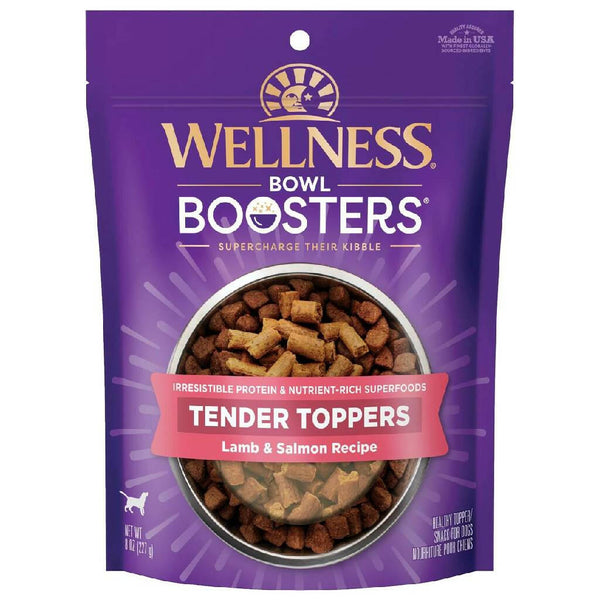 Wellness Bowl Boosters Tender Toppers Grain-Free Lamb & Salmon Dog Food Topper (8 oz)