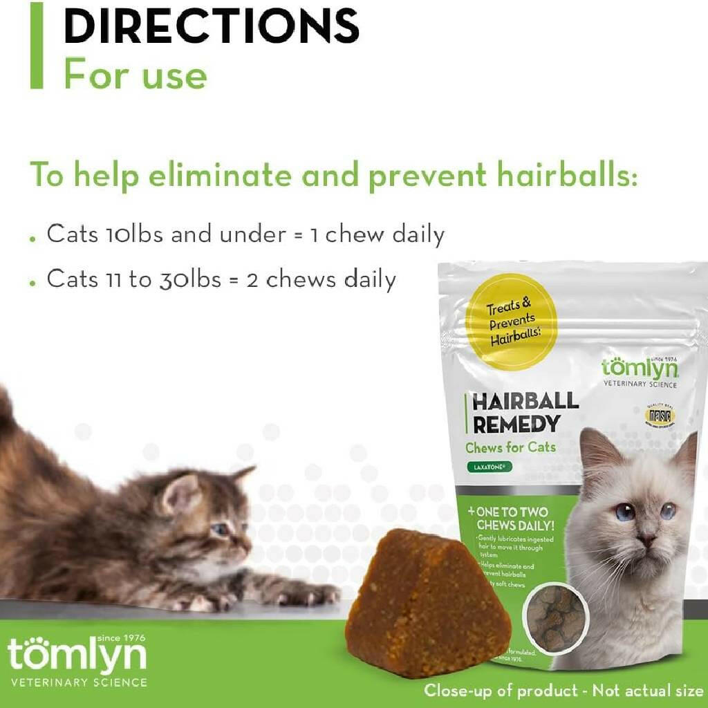 Tomlyn Laxatone Chicken Flavor Hairball Remedy Soft Chews (60 ct)