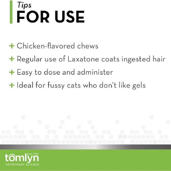 Tomlyn Laxatone Chicken Flavor Hairball Remedy Soft Chews (60 ct)