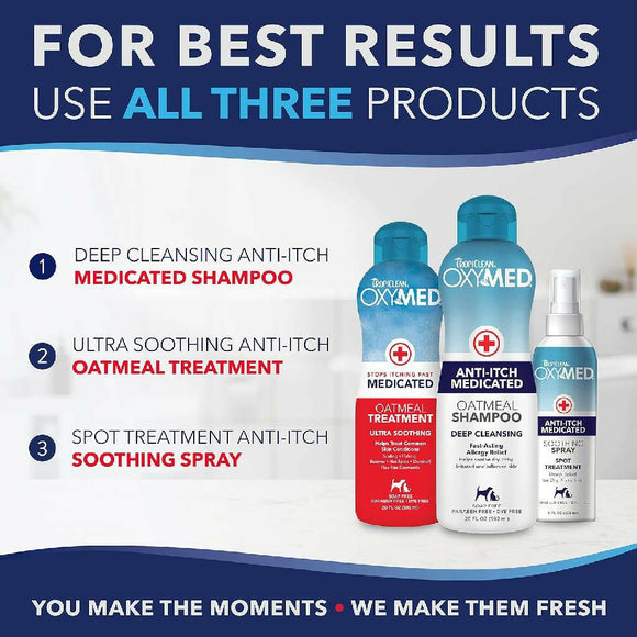 Tropiclean Oxy-Med Anti Itch Spray For Dogs & Cats (8 oz)