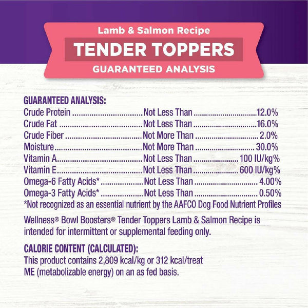 Wellness Bowl Boosters Tender Toppers Grain-Free Lamb & Salmon Dog Food Topper (8 oz)