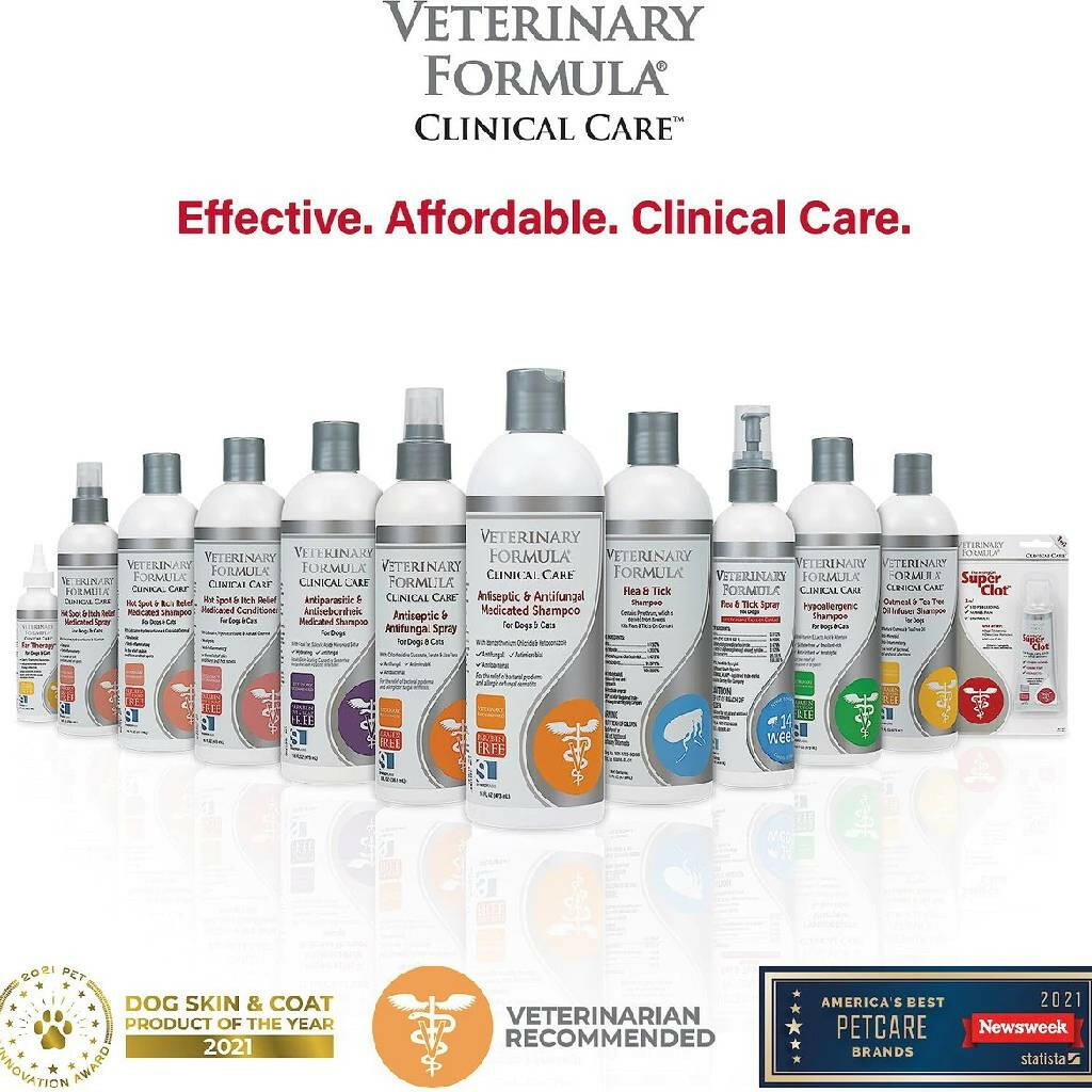 Veterinary Formula Clinical Care Antiseptic & Antifungal Medicated Shampoo For Dogs & Cats (16 oz)