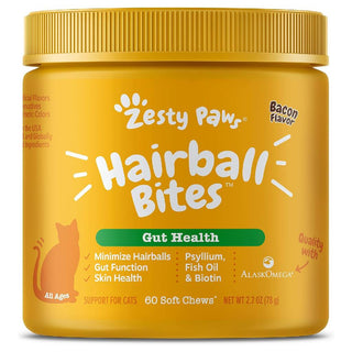 Zesty Paws Hairball Bites Salmon Flavored Chews for Cat (60 ct)