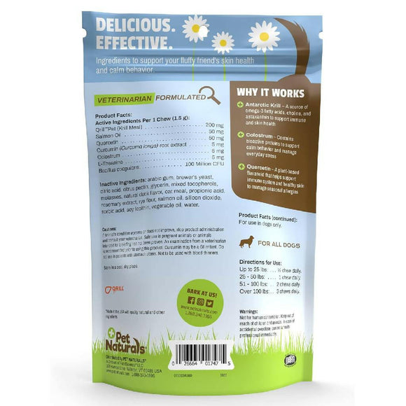 Pet Naturals Allergy + Calming Supplement Chews for Dogs (60 count)