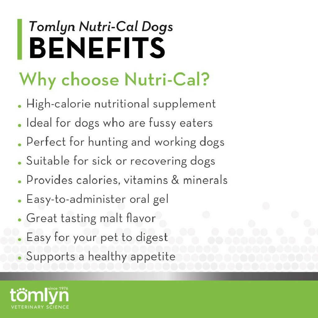 Tomlyn Nutri-Cal Gel Malt Flavored High Calorie Nutritional Supplement for Dogs (4.25 oz)