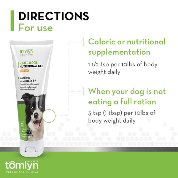 Tomlyn Nutri-Cal Gel Malt Flavored High Calorie Nutritional Supplement for Dogs (4.25 oz)