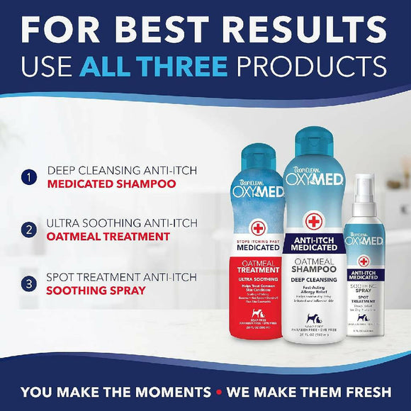 Tropiclean Oxy-Med Oatmeal Shampoo For Pets (20 oz)