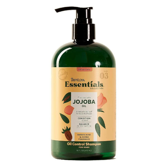 TropiClean Essentials Jojoba Oil Shampoo for Dogs (16 oz)