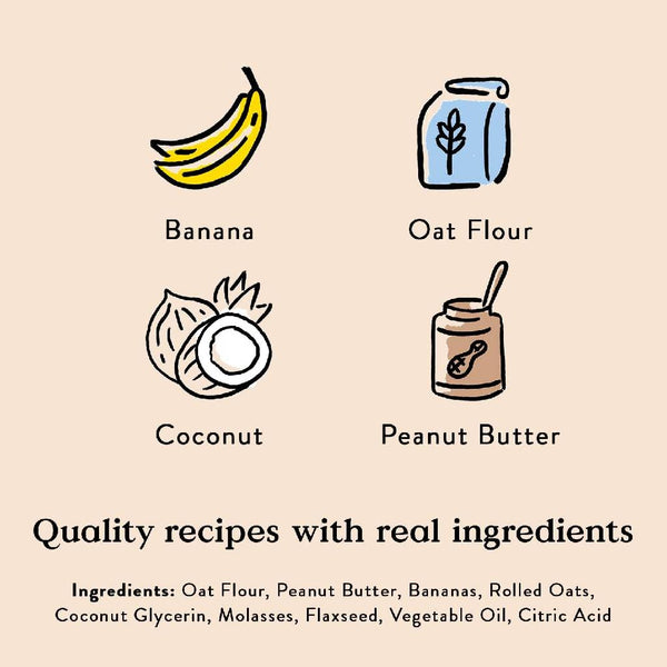 Bocce's Bakery Basics Peanut Butter and Banana Soft & Chewy Recipe Dog Treats (6 oz)