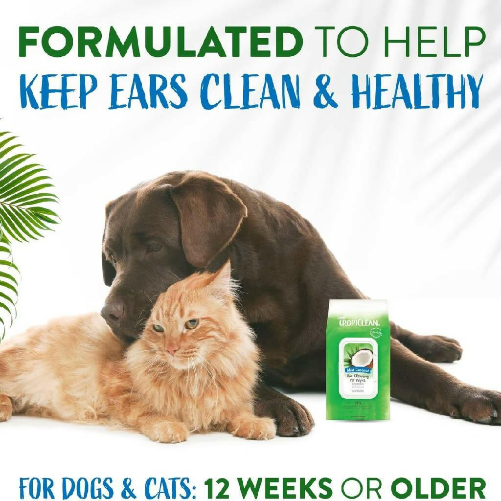 Tropiclean Ear Cleaning Wipes For Pets (50 ct)