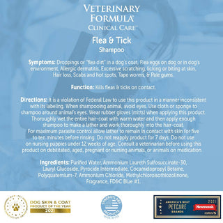 Veterinary Formula Clinical Care Flea & Tick Shampoo For Dogs & Cats (16 oz)