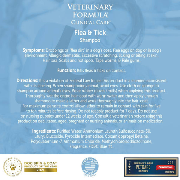 Veterinary Formula Clinical Care Flea & Tick Shampoo For Dogs & Cats (16 oz)
