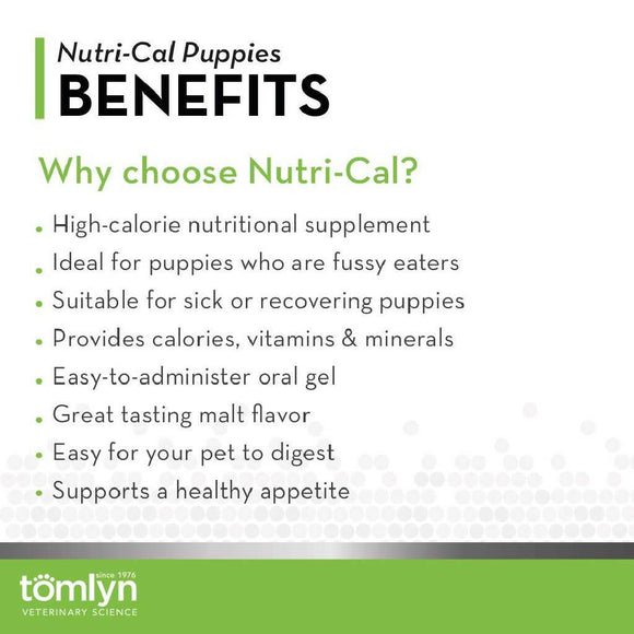 Tomlyn Nutri-Cal Gel Malt Flavored High Calorie Nutritional Supplement for Puppies (4.25 oz)