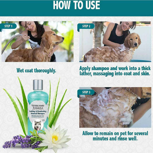 Veterinary Formula Solutions Soothing & Deodorizing Oatmeal Shampoo For Dogs & Cats (17 oz)