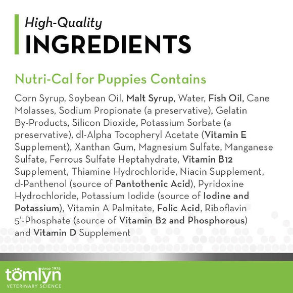 Tomlyn Nutri-Cal Gel Malt Flavored High Calorie Nutritional Supplement for Puppies (4.25 oz)