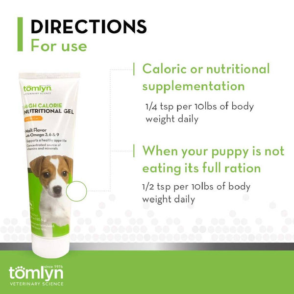 Tomlyn Nutri-Cal Gel Malt Flavored High Calorie Nutritional Supplement for Puppies (4.25 oz)