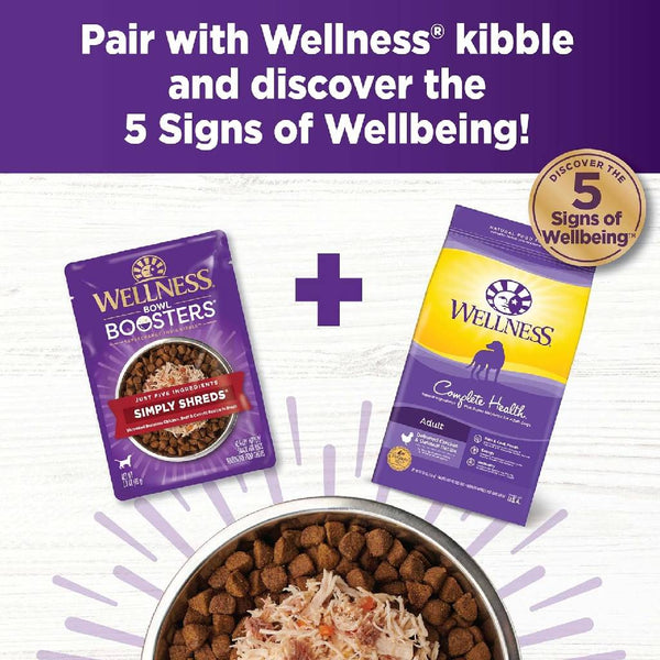 Wellness Bowl Boosters Simply Shreds Variety Pack Dog Food Topper (2.8 oz x 12 pouches)