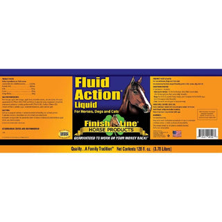 Finish Line Fluid Action Joint Supplement Support Liquid For Horses (128 oz)