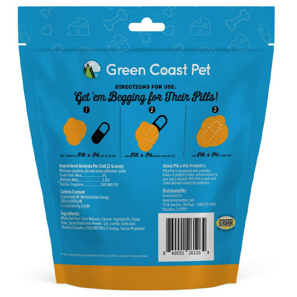 Green Coast Pet Pill-A-Pet Cheese Flavor Pill Wrap with Probiotics for Dogs (4.2 oz)