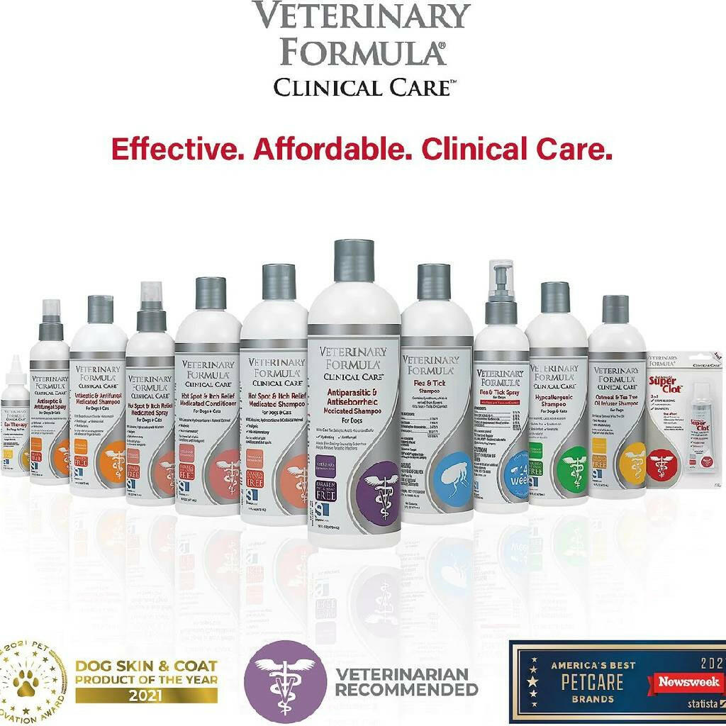 Veterinary Formula Clinical Care Antiparasitic & Antiseborrheic Medicated Shampoo For Dogs & Cats (16 oz)