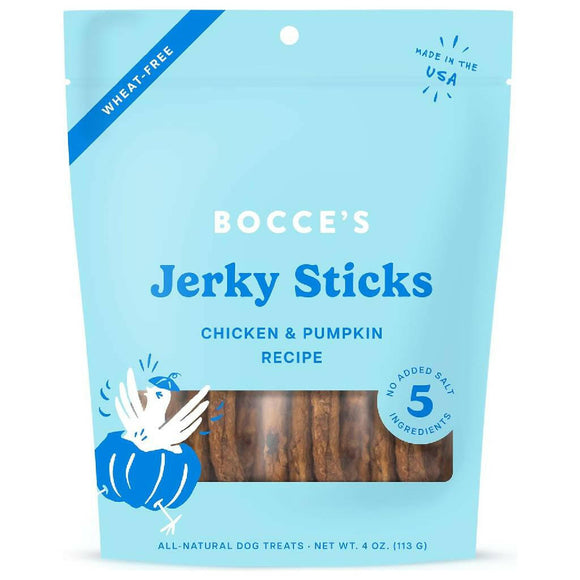 Bocce's Bakery Chicken & Pumpkin Jerky Sticks For Dogs (4 oz)