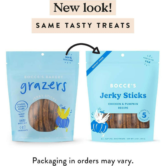 Bocce's Bakery Chicken & Pumpkin Jerky Sticks For Dogs (4 oz)