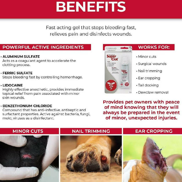 Veterinary Formula Clinical Care Fast Acting Super Clot Gel For Dogs & Cats (1 oz)