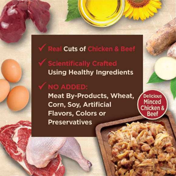 Wellness CORE Tiny Tasters Grain-Free Minced Chicken & Beef Wet Food for Cats (1.75 oz x 12 pouches)