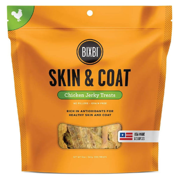 Bixbi Skin & Coat Chicken Jerky Recipe Treats for Dogs