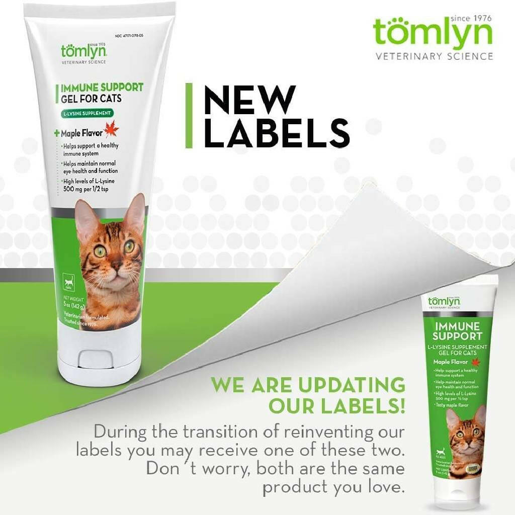 Tomlyn Immune Support L-Lysine Maple Flavor Gel for Cats (5 oz)