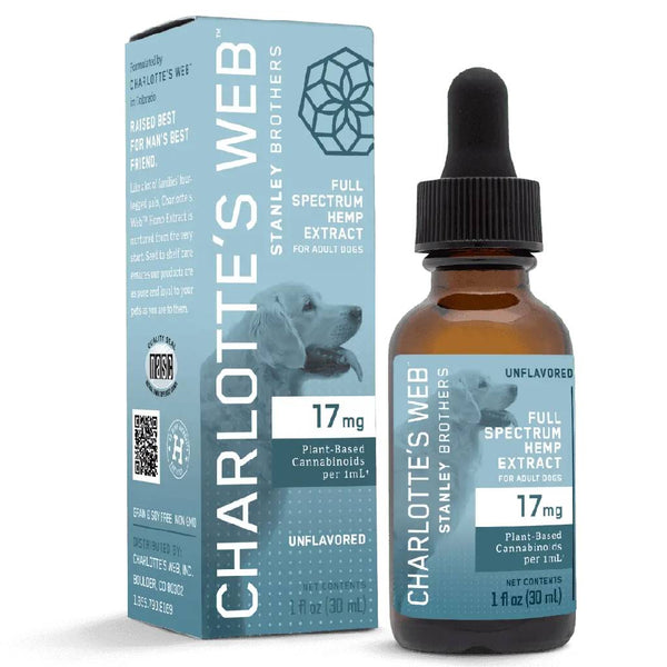 Charlotte's Web Full Spectrum Hemp Extract for Dogs, Unflavored 17 mg (30 ml)