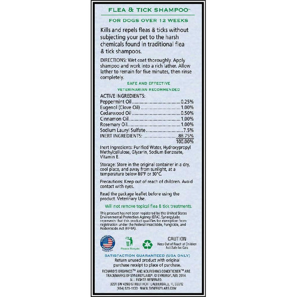 Richard's Organics Flea & Tick Shampoo For Dogs (12 oz)