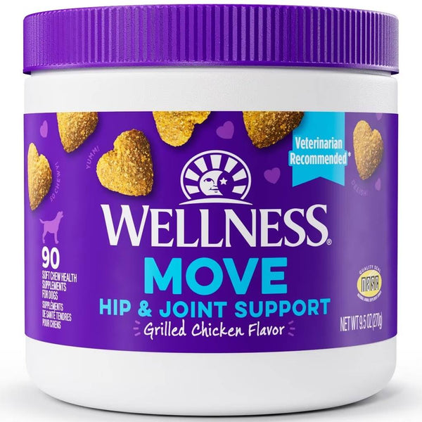 Wellness Move Hip & Joint Support Chicken Flavor Chew Supplement for Dogs (90 soft chews)