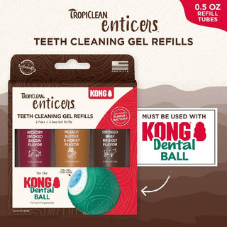 TropiClean Enticers Teeth Cleaning Gel Variety Pack Kong Dental Ball (0.5 oz)