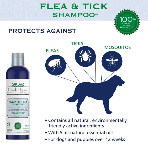Richard's Organics Flea & Tick Shampoo For Dogs (12 oz)