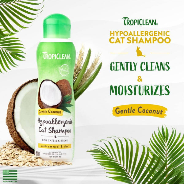 TropiClean Gentle Coconut Hypoallergenic Cat & Kitten Shampoo (12oz)