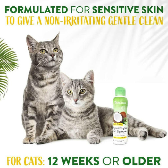 TropiClean Gentle Coconut Hypoallergenic Cat & Kitten Shampoo (12oz)