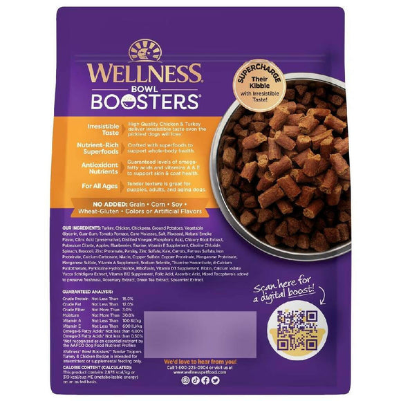Wellness Bowl Boosters Tender Toppers Grain-Free Turkey & Chicken Dog Food Topper (2 lb)