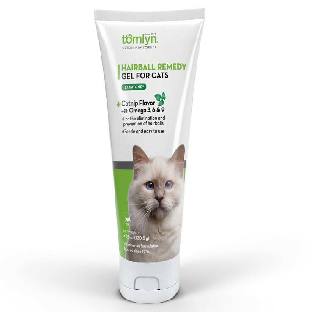 Tomlyn Laxatone Hairball Remedy Gel for Cats- Catnip Flavor (4.25 oz)