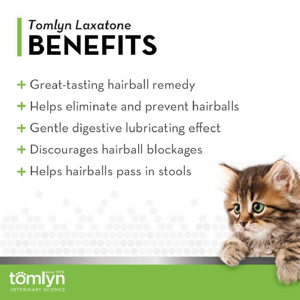 Tomlyn Laxatone Hairball Remedy Gel for Cats- Catnip Flavor (4.25 oz)